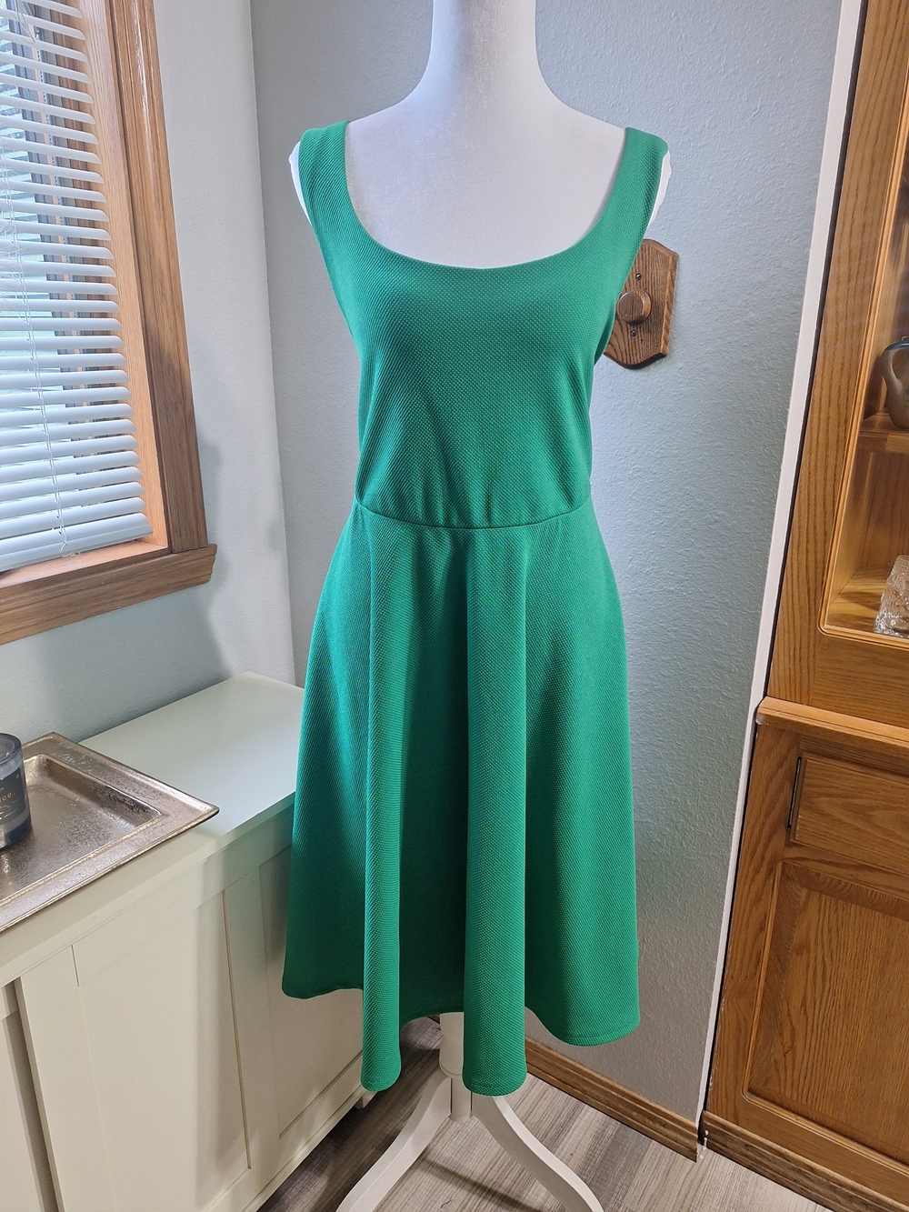 Torrid Green Scoop-Neck Skater Flare Dress